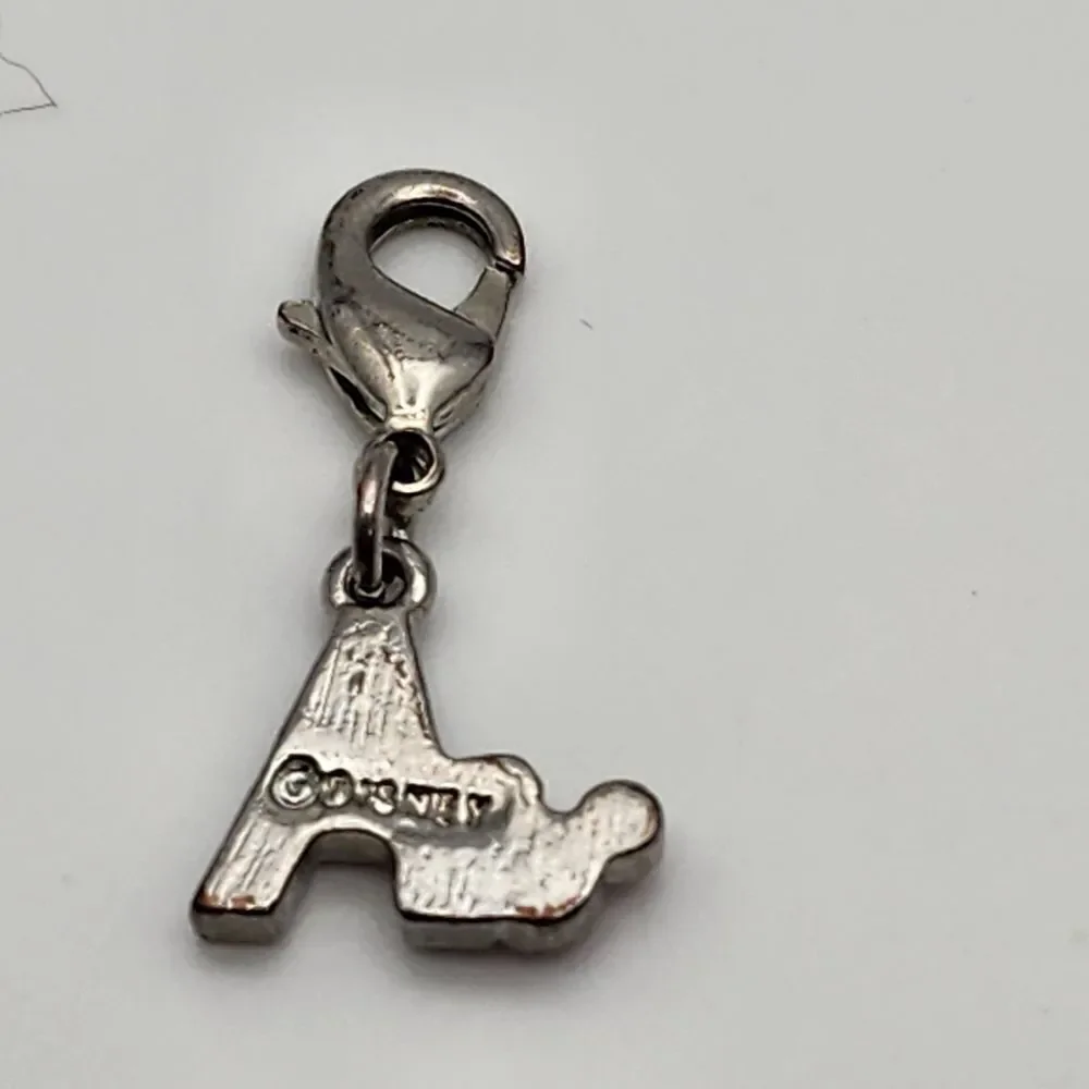 Disney Letter A & Pink Rhinestone Mickey Charm